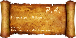 Prediger Albert névjegykártya